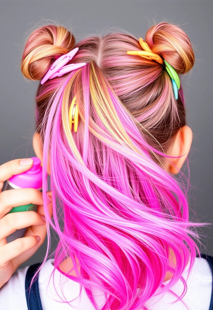 21 Back-to-School Hairstyles That Will Make You the Trendsetter of the Year! - 14. Colorful Hair Chalk