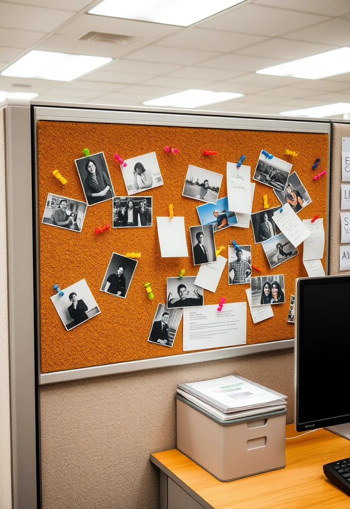 23 Cubicle Inspiration Ideas That'll Transform Your Work Life (And Impress Everyone!) - 10. Creative Corkboard: A Space for Ideas