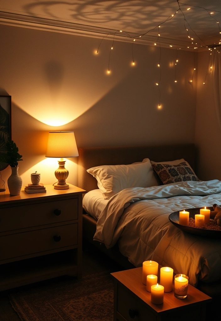 24 Moody Romantic Bedroom Ideas That'll Make You Feel Like You're in a Fairytale! - 3. Soft Lighting Options