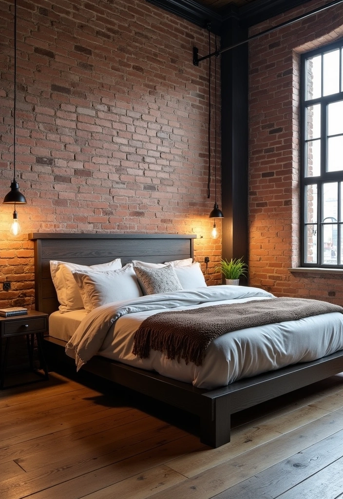 26 Dark Wood Bedroom Ideas That'll Make You Want to Curl Up for Days! - 6. Industrial Edge