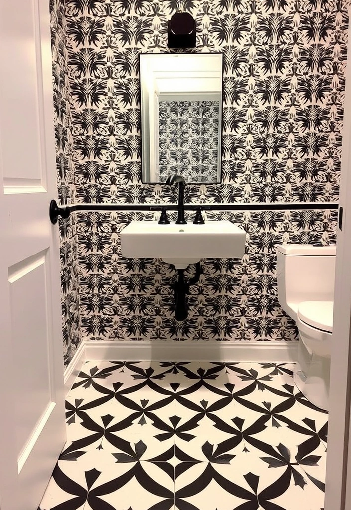 26 Stunning Black And White Bathroom Designs That Will Leave You Speechless! - 2. Bold Patterns