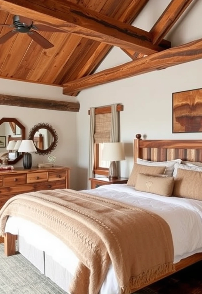 25 Trendy Bedroom Ideas For Men That Will Transform Your Space! - 14. Rustic Wood Accents