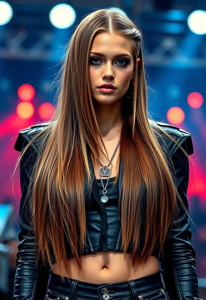 20 Iconic Rocker Hairstyles That Will Make You the Star of the Show! - 14. The Long Straight Hair