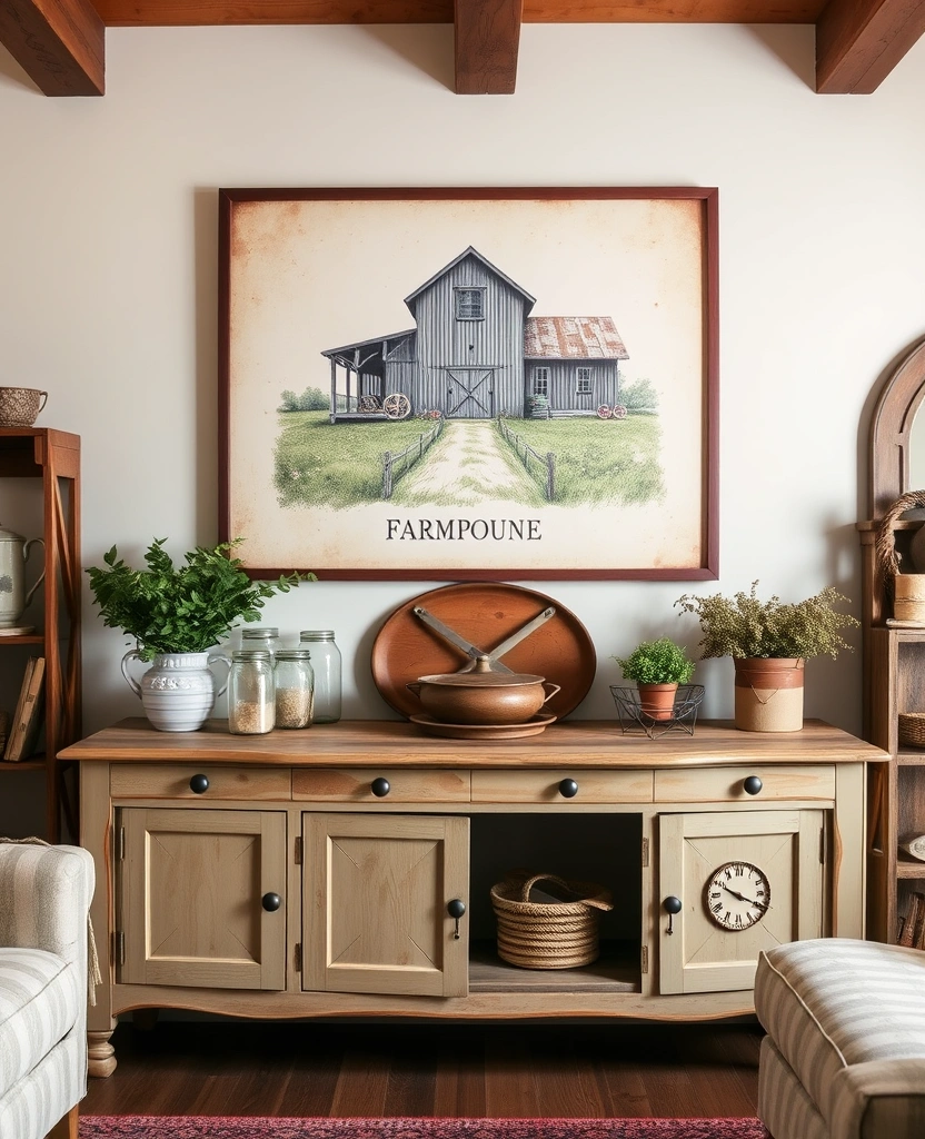 22 Stunning Vintage Art Prints That Will Transform Your Living Room Style! - 16. Vintage Farmhouse Prints