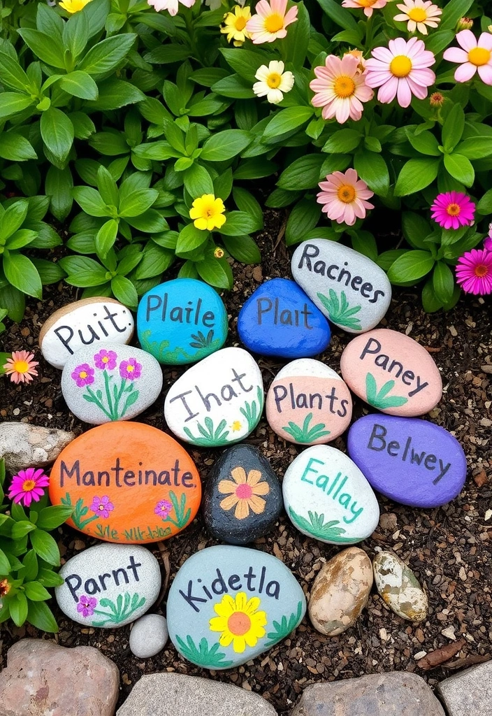 25 DIY Yard Art Ideas That'll Transform Your Garden into a Masterpiece! - 6. Painted Rock Garden Markers