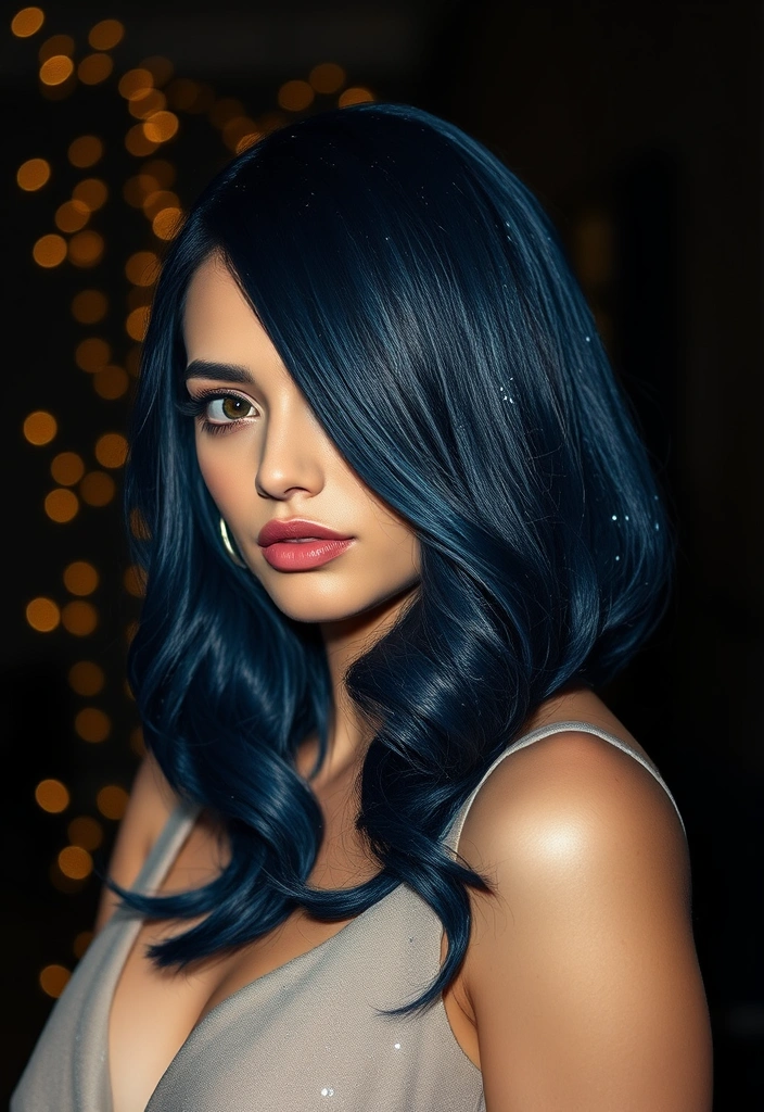 15 Spooktacular Halloween Hair Ideas That'll Haunt Your Friends! - 10. Midnight Blue Magic