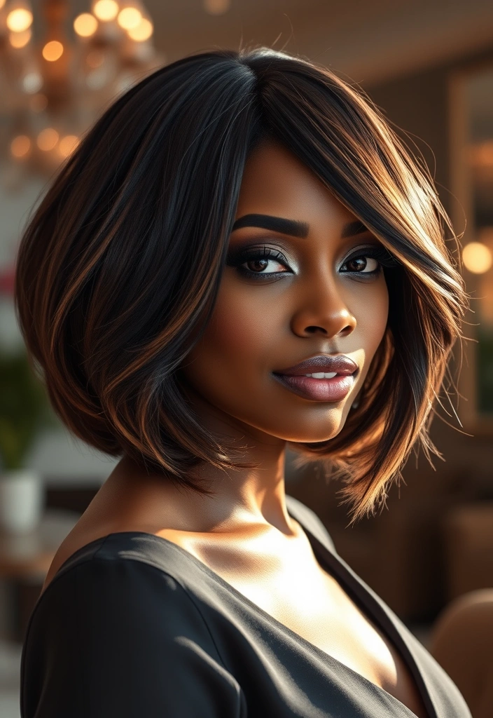 25 Elegant Short Bob Ideas for Black Women That Will Turn Heads! - 16. Bob with Highlights