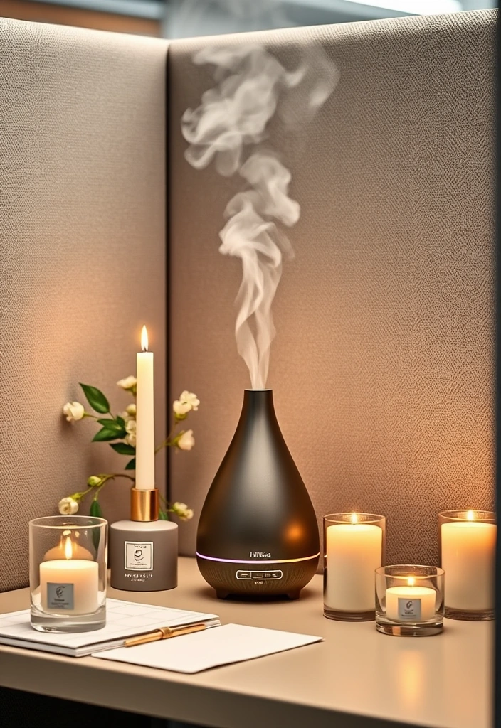 23 Cubicle Inspiration Ideas That'll Transform Your Work Life (And Impress Everyone!) - 8. Scented Serenity: Aromatherapy at Work