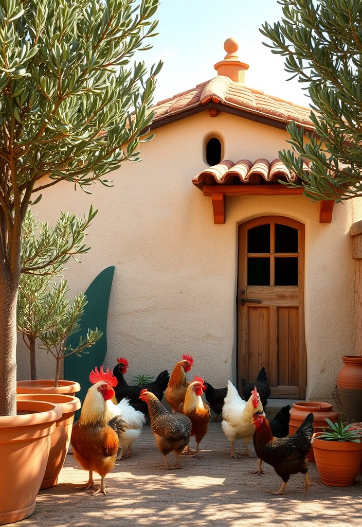 21 Eggcellent Inside Chicken Coop Designs for the Feathery Bunch - 18. The Mediterranean Coop