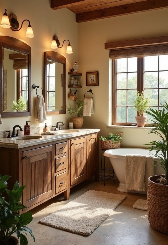 22 Best Paint Colors for Bathroom Cabinets That Will Transform Your Space! - 14. Rustic Brown