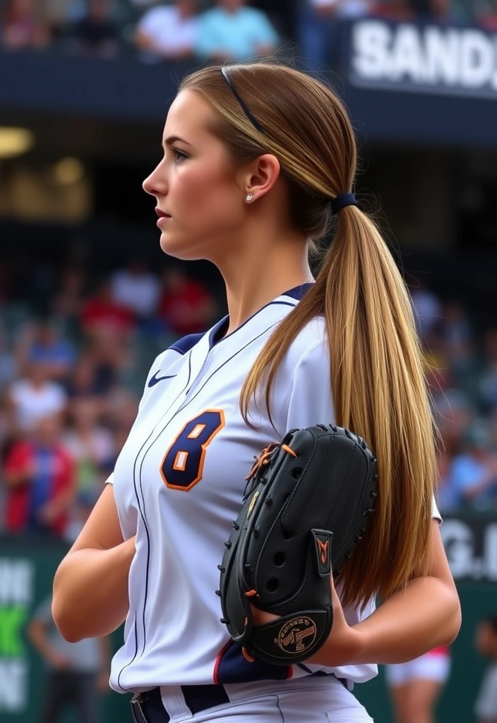 15 Sporty Softball Hairstyles That'll Make You Stand Out on the Field! - 9. Sleek Low Ponytail