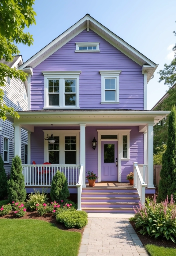 28 Best Paint Colors for a Modern House Exterior That Will Turn Heads! - 11. Soft Lavender