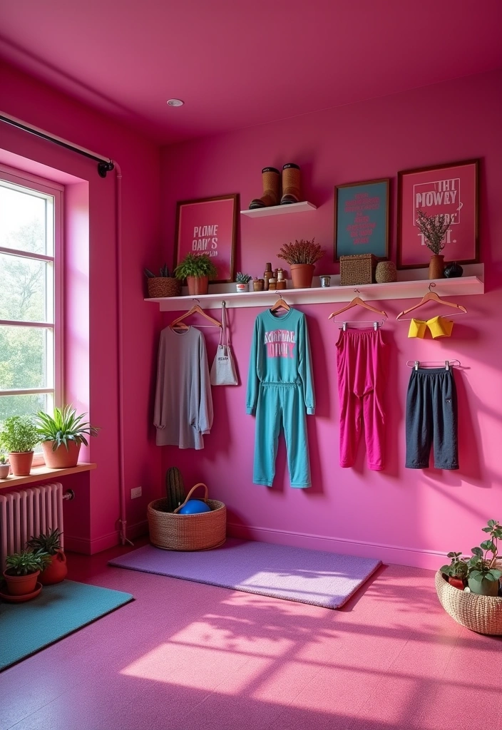 28 Best Paint Colors for Your Home Gym That’ll Transform Your Workout Mood! - 21. Lively Fuchsia