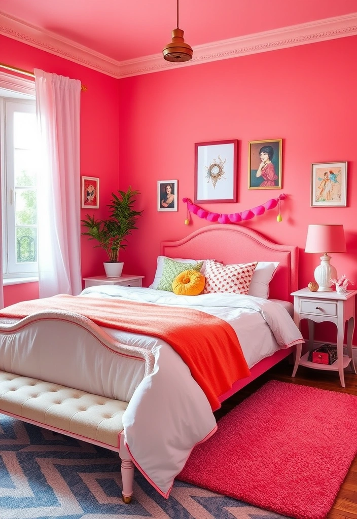 22 Romantic Bedroom Paint Colors That'll Make You Fall in Love Again! - 18. Coral Pink - Playful Warmth