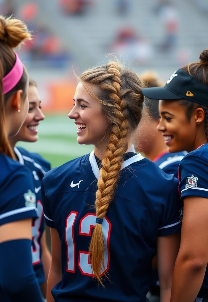 15 Sporty Softball Hairstyles That'll Make You Stand Out on the Field! - 11. Half-Up, Half-Down Braid