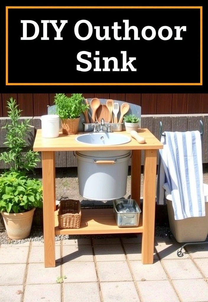 24 Cheap Outdoor Kitchen Ideas That Will Transform Your Backyard into a Culinary Paradise! - 8. DIY Outdoor Sink