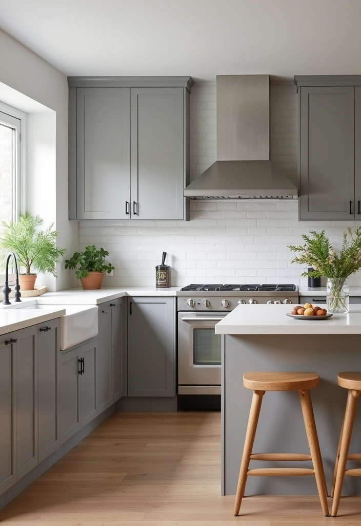 21 Kitchen Cabinet Colors That Hide Dirt (You Won't Believe #10!) - 2. Soft Gray