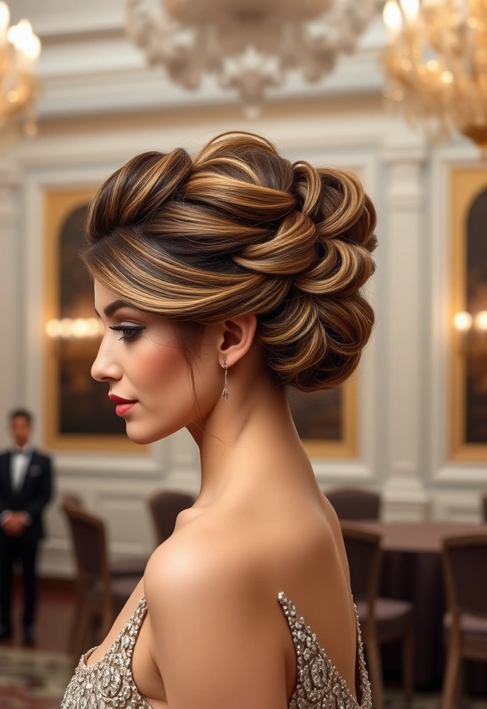 20 Stylish Hairstyles with Chunky Highlights That Will Turn Heads! - Classic Updo with Chunky Highlights