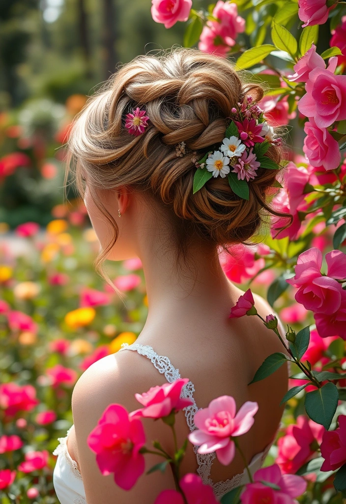 22 Stunning Short Hair Updos for Every Occasion (You Won't Believe #10!) - 8. Floral Accent Updo