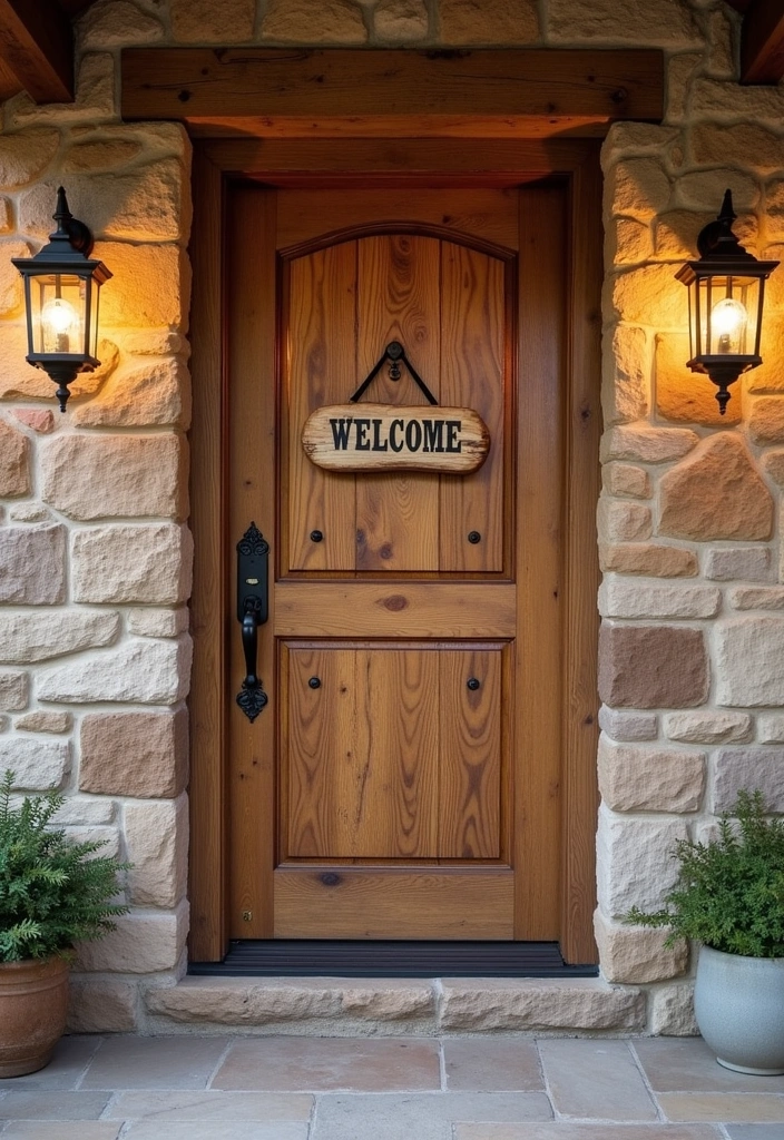 22 Front Door Ideas That Will Make Your Neighbors Jealous (You Won't Believe #12!) - 3. Rustic Charm with Wooden Accents