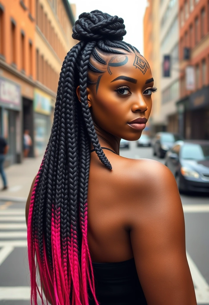 15 Majestic Options for Goddess Cornrows Hairs That Will Leave You Breathless! - 14. Goddess Cornrows with Geometric Patterns