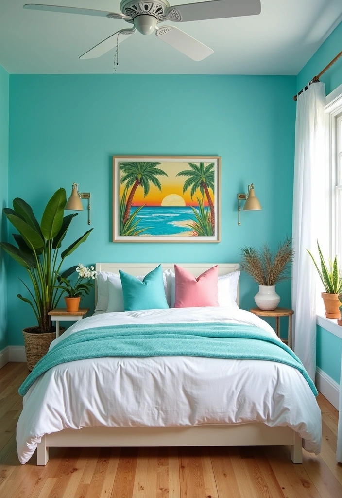 20 Serene Blues for Bedrooms That Will Transform Your Space into a Tranquil Oasis! - 14. Bright Caribbean Blue