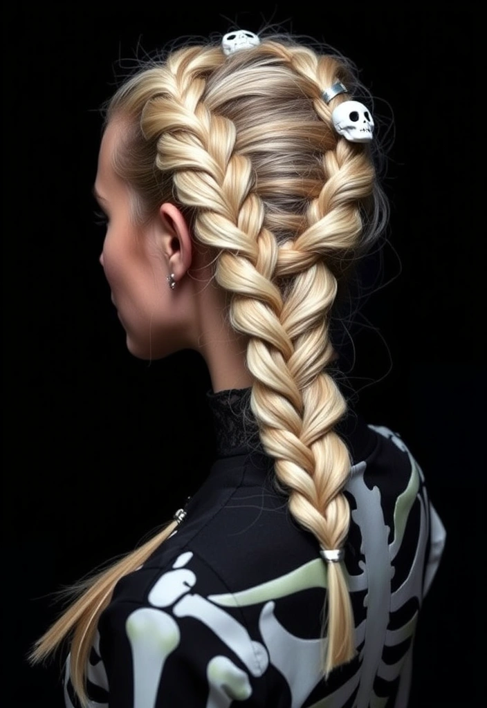 15 Spooktacular Halloween Hair Ideas That'll Haunt Your Friends! - 12. Skeleton Braid