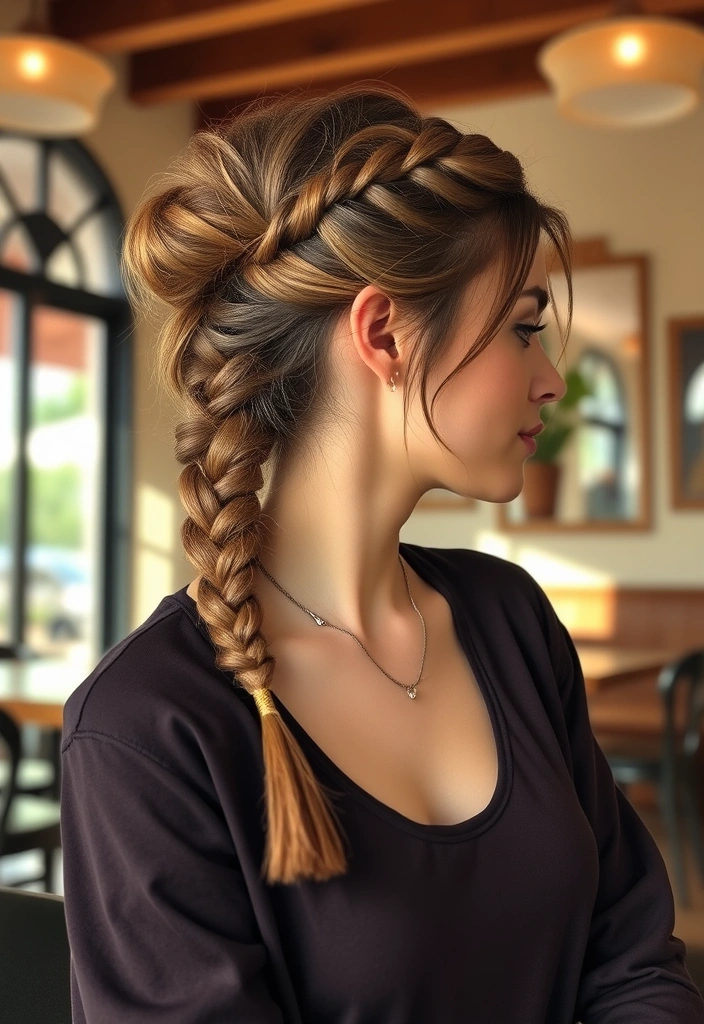 21 Funky Rope Braid Hairstyles That Will Turn Heads (You Won't Believe #9!) - 17. Elegant Half-Up Knot with Rope Braid