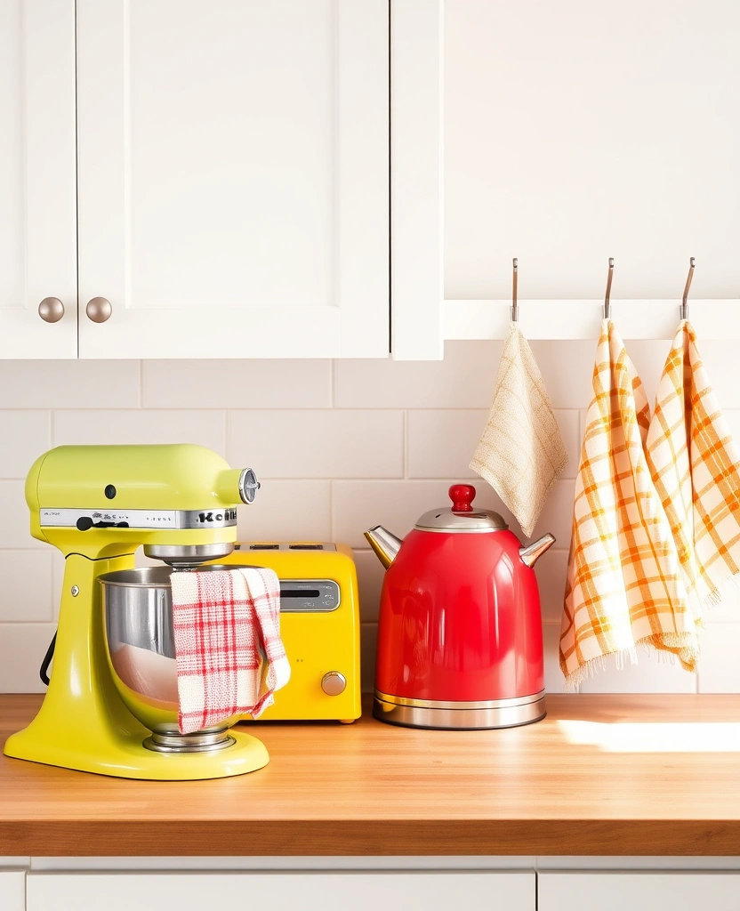 18 Stunning Modern Farmhouse Kitchen Ideas That'll Transform Your Space! - 19. Colorful Kitchen Appliances