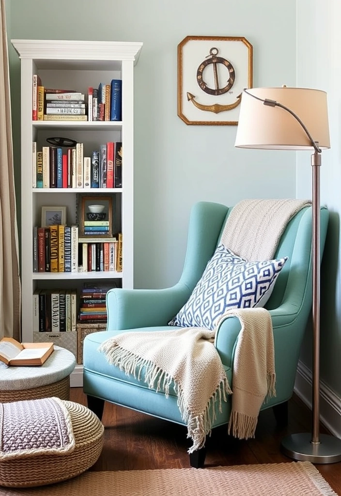 22 Modern Coastal Living Room Ideas That Will Make You Feel Like You're on Vacation! - 15. Cozy Reading Nooks