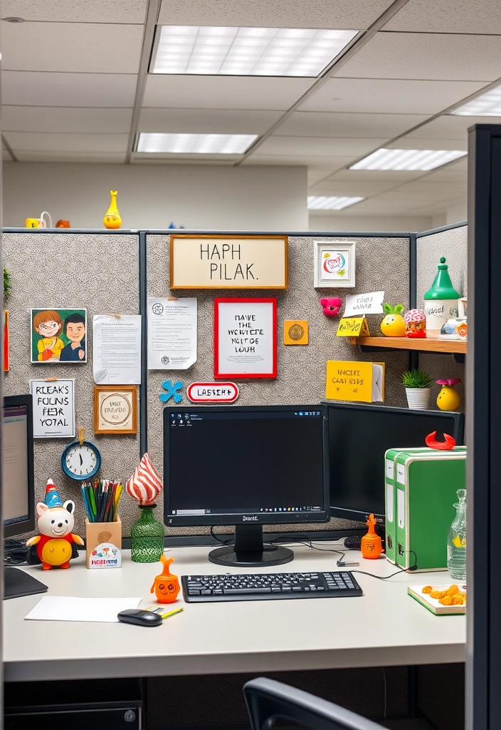 23 Cubicle Inspiration Ideas That'll Transform Your Work Life (And Impress Everyone!) - 12. Fun and Quirky Items: Let Your Personality Shine