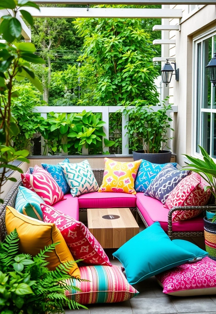 20 Stunning Back Patio Ideas on a Budget That Will Transform Your Outdoor Space! - 19. Cozy Outdoor Cushions