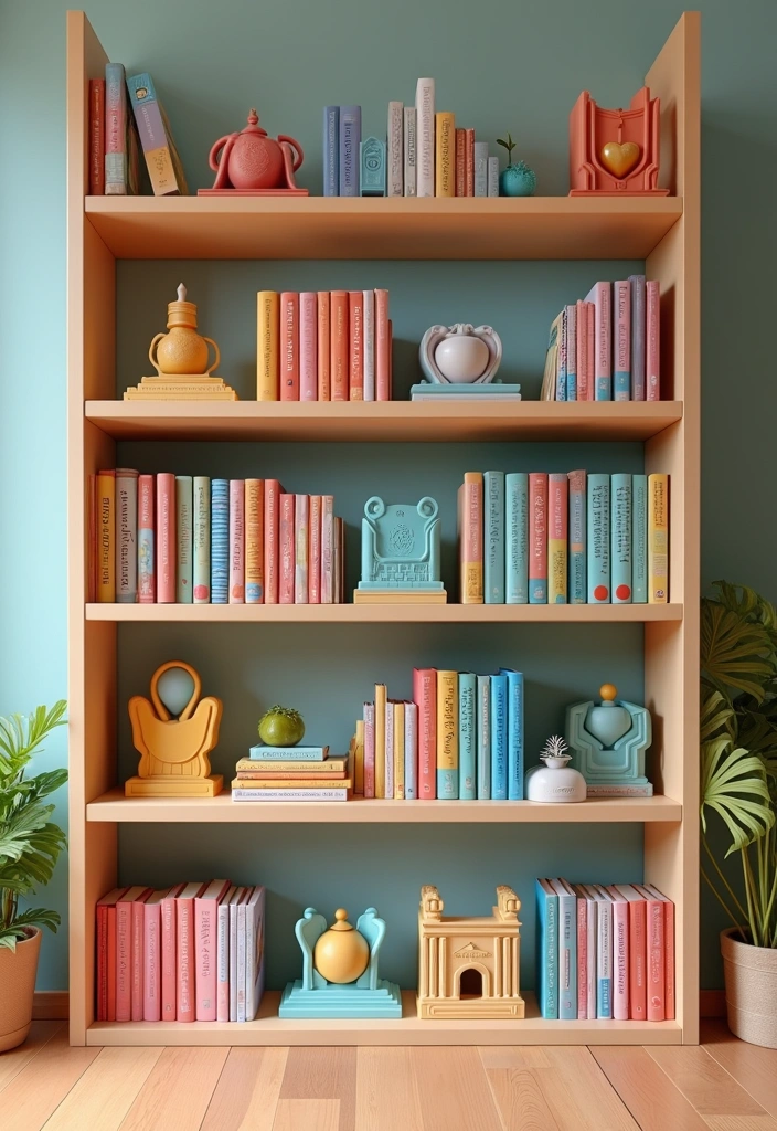 21 Bookshelf Ideas That'll Transform Your Space Into a Cozy Haven! - 21. Creative Bookends