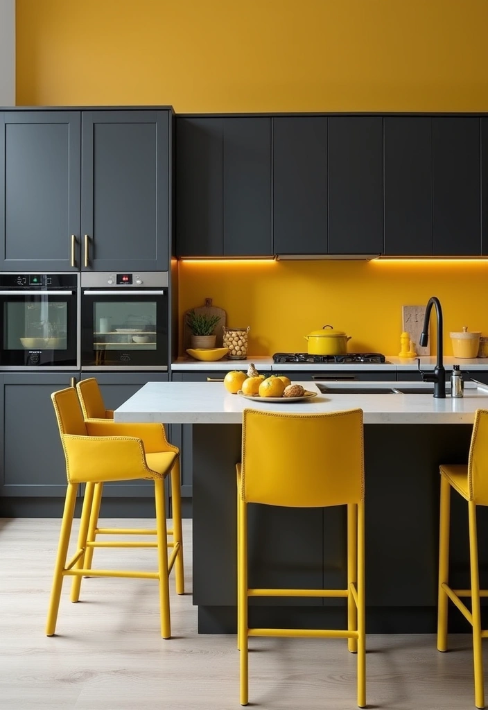 26 Stunning Kitchen Color Combinations That Will Transform Your Cooking Space (You Won't Believe #14!) - 2. Charcoal Gray and Bright Yellow