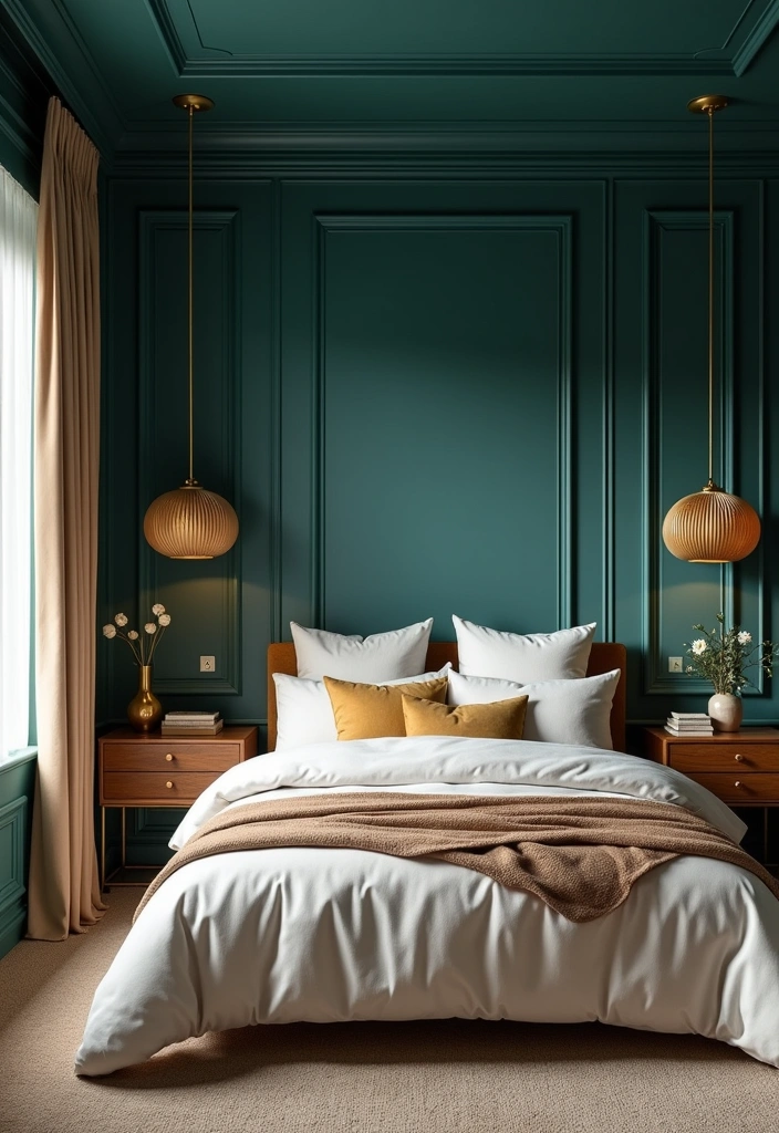 20 Serene Blues for Bedrooms That Will Transform Your Space into a Tranquil Oasis! - 13. Deep Teal Tranquility