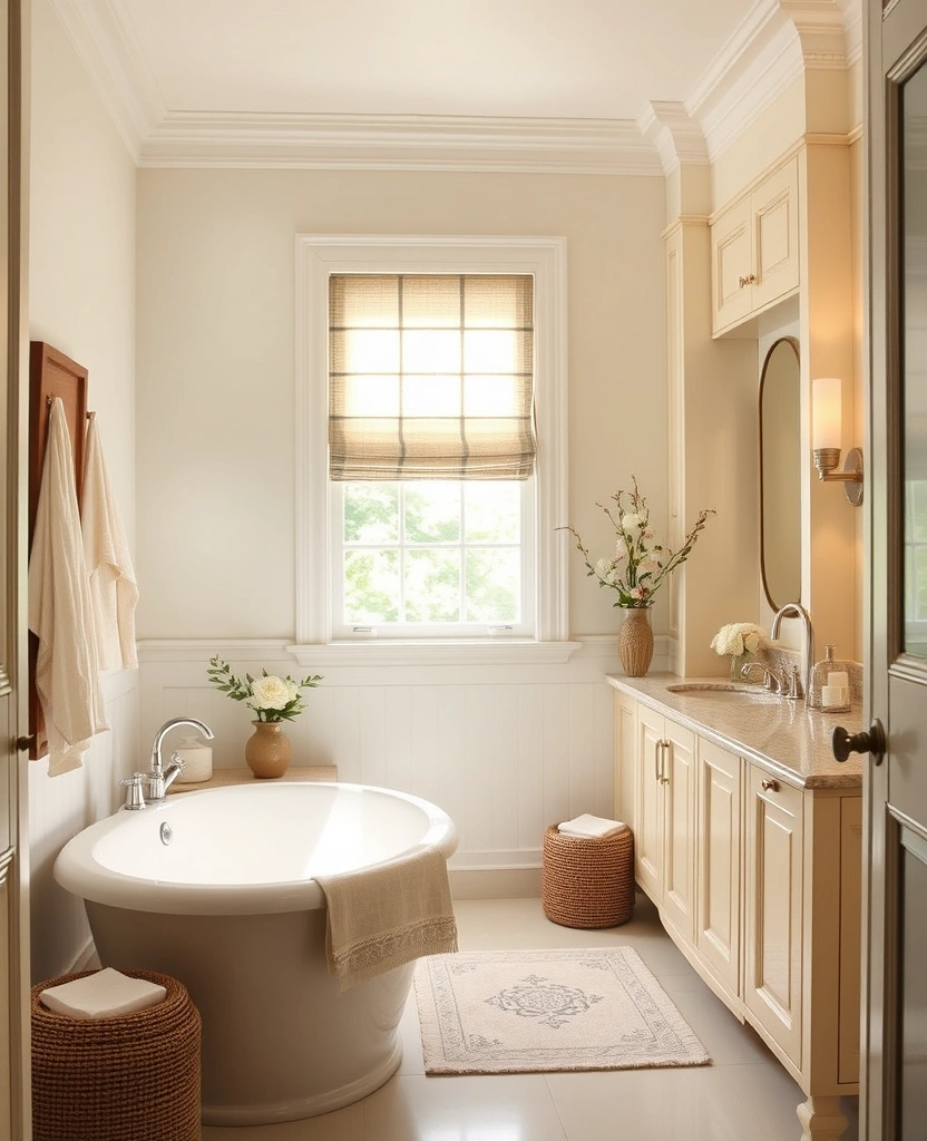 22 Best Paint Colors for Bathroom Cabinets That Will Transform Your Space! - 27. Creamy Almond