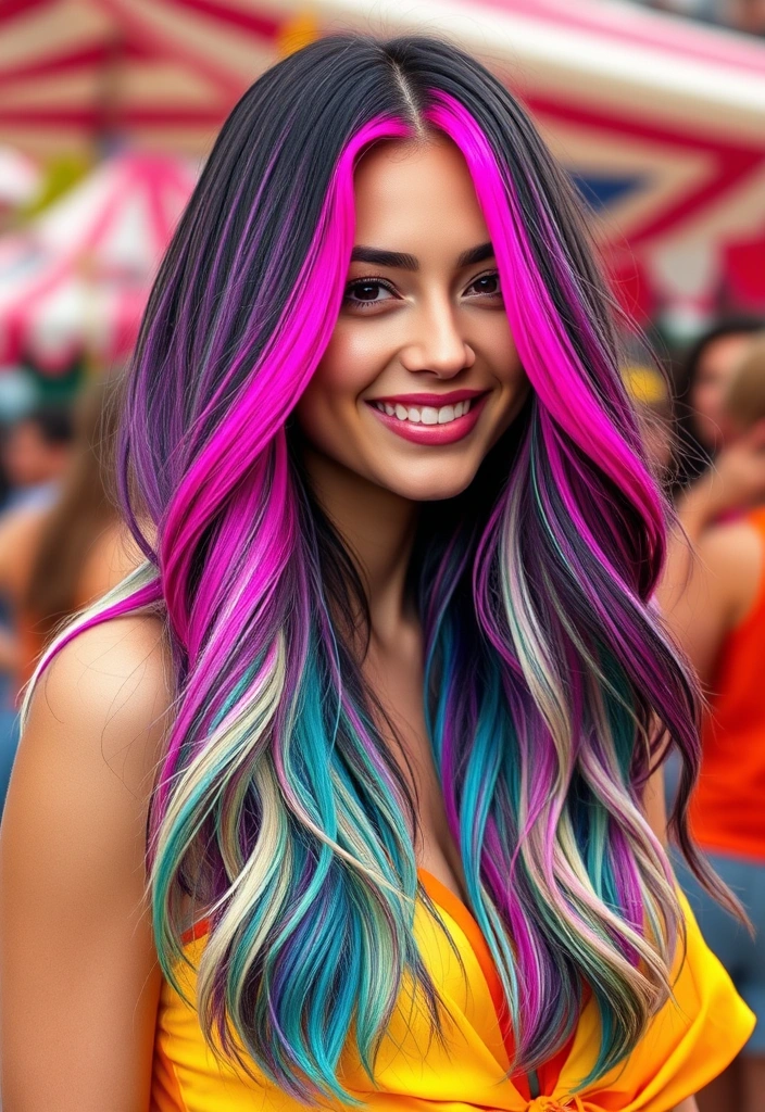 19 Stunning Long Layered Haircuts You'll Want to Try ASAP (Number 7 Is a Game-Changer!) - 19. Long Layered Hair With Color Pops