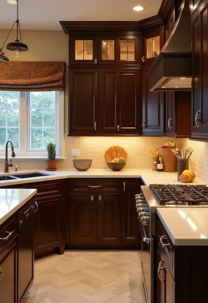 21 Kitchen Cabinet Colors That Hide Dirt (You Won't Believe #10!) - 13. Chocolate Brown