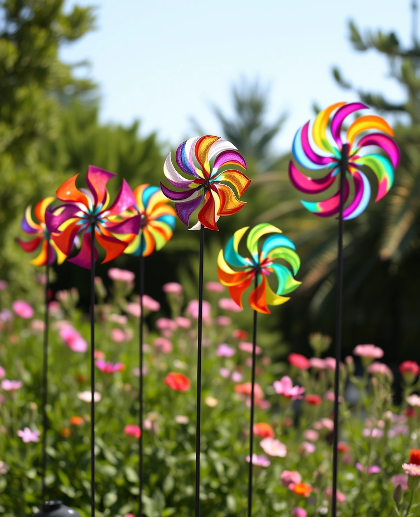 25 DIY Yard Art Ideas That'll Transform Your Garden into a Masterpiece! - 22. Whimsical Wind Spinners