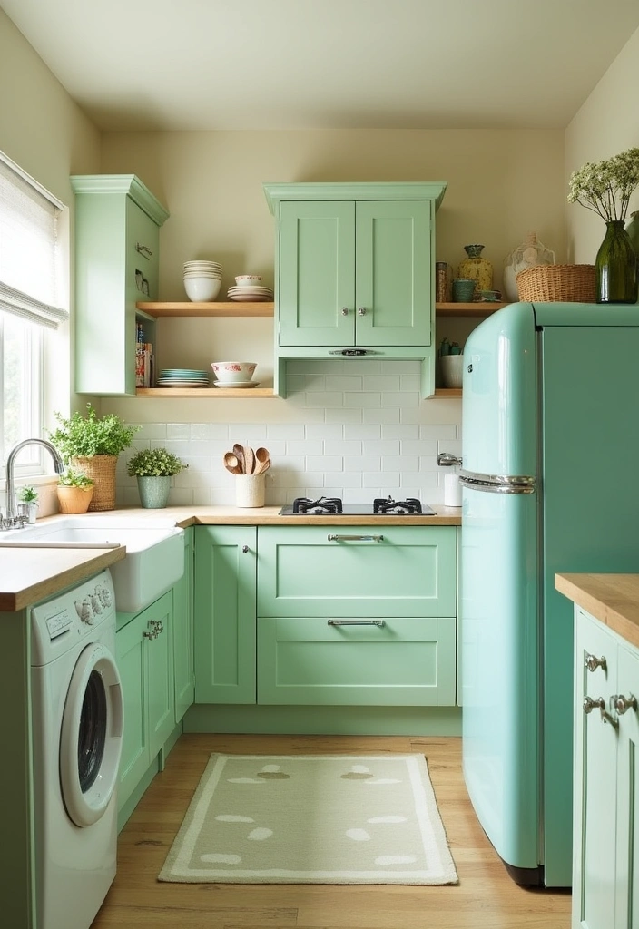 20 Kitchen Paint Ideas That Will Transform Your Honey Oak Cabinets into a Dream Space! - 7. Refreshing Mint Green