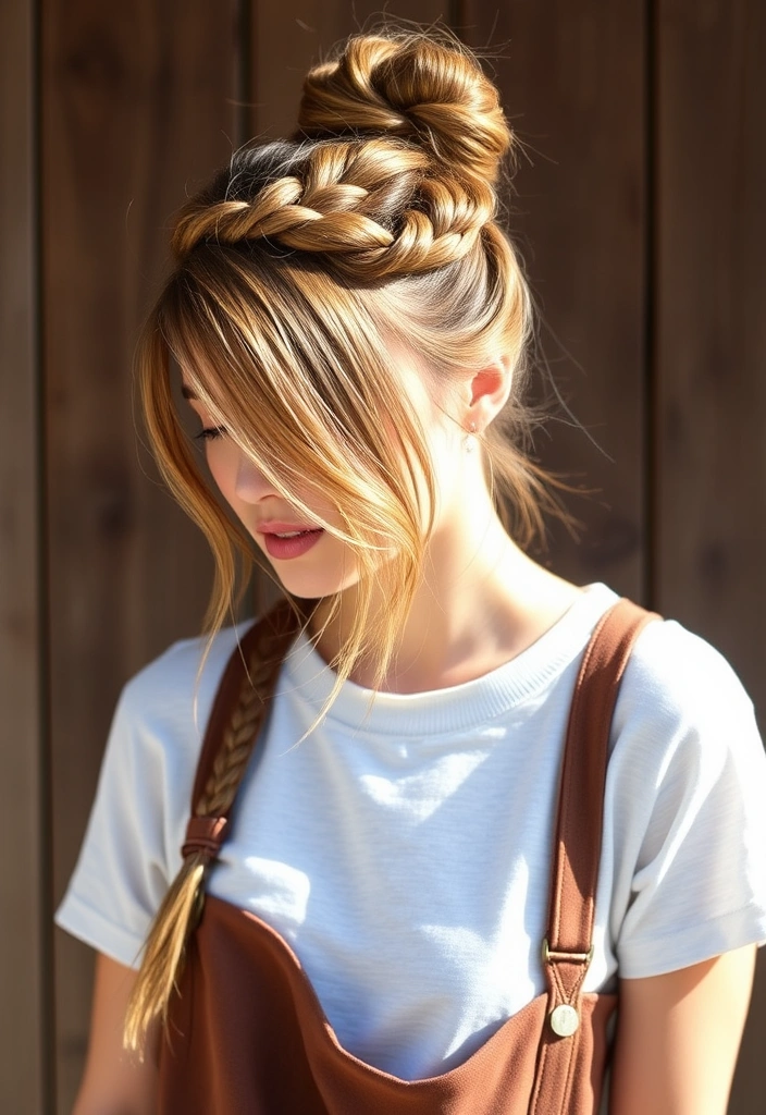 21 Funky Rope Braid Hairstyles That Will Turn Heads (You Won't Believe #9!) - 2. Messy Rope Braid Bun