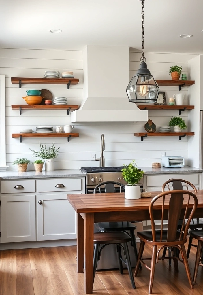 18 Stunning Modern Farmhouse Kitchen Ideas That'll Transform Your Space! - 1. Rustic Charm with Shiplap Walls