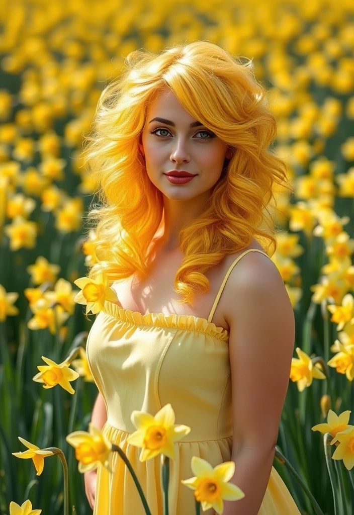 25 Lively Spring Hair Color Trends That Will Brighten Your Look! - 13. Daffodil Yellow Delight